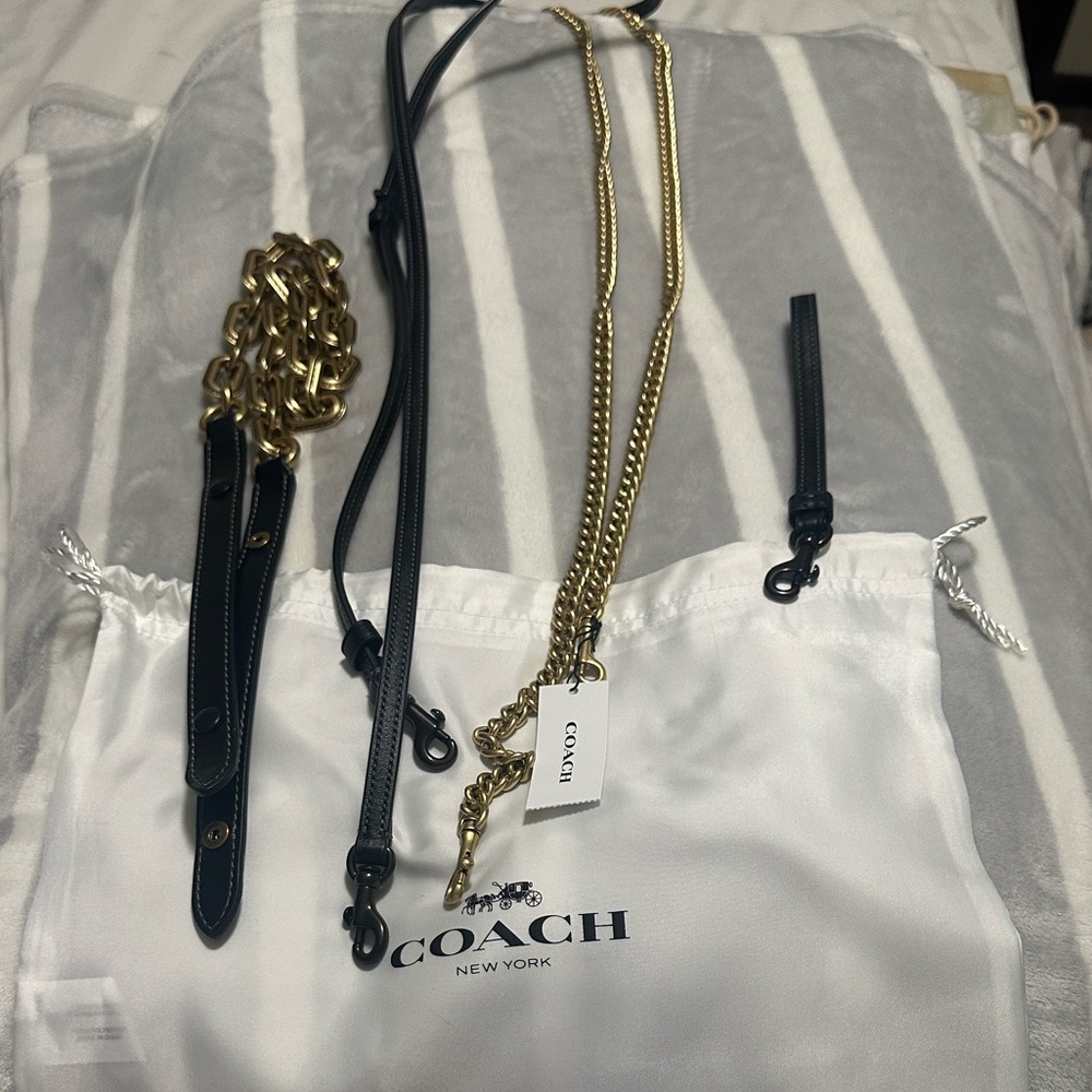Coach Black and Gold Strap Set